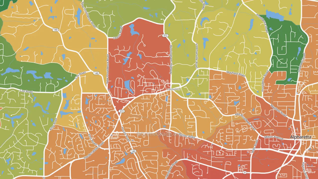 Crabapple, Milton, GA Map of Vandalism Rates