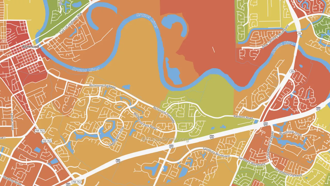Crabb, TX Map of Vandalism Rates