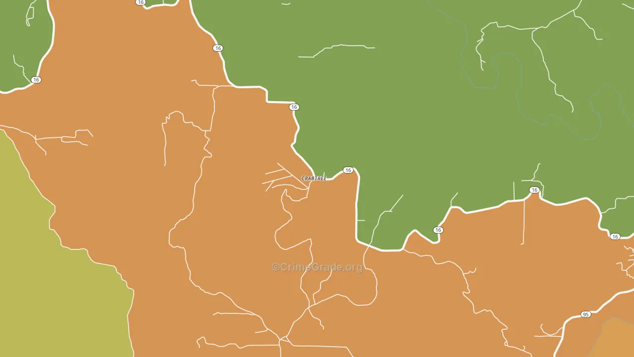 Crabtree, AR Map of Vandalism Rates