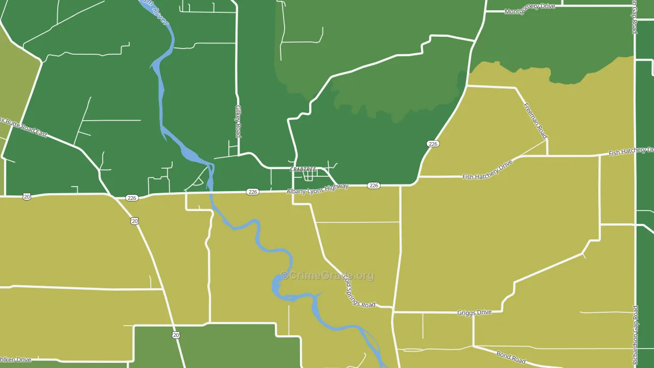 Crabtree, OR Map of Vandalism Rates