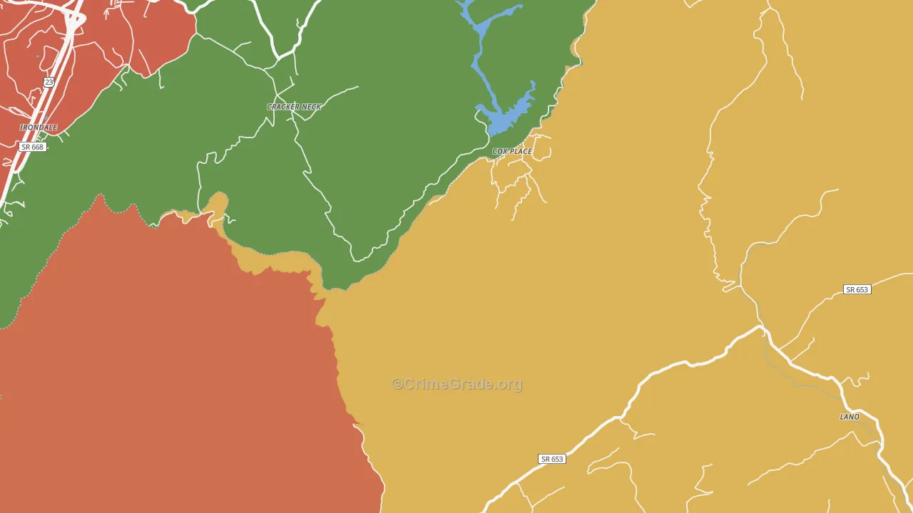 Cracker Neck, VA Map of Vandalism Rates