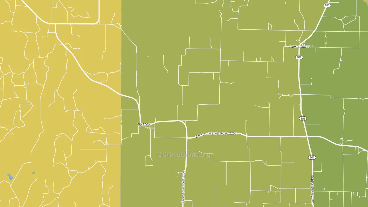 Crafton, TX Map of Vandalism Rates