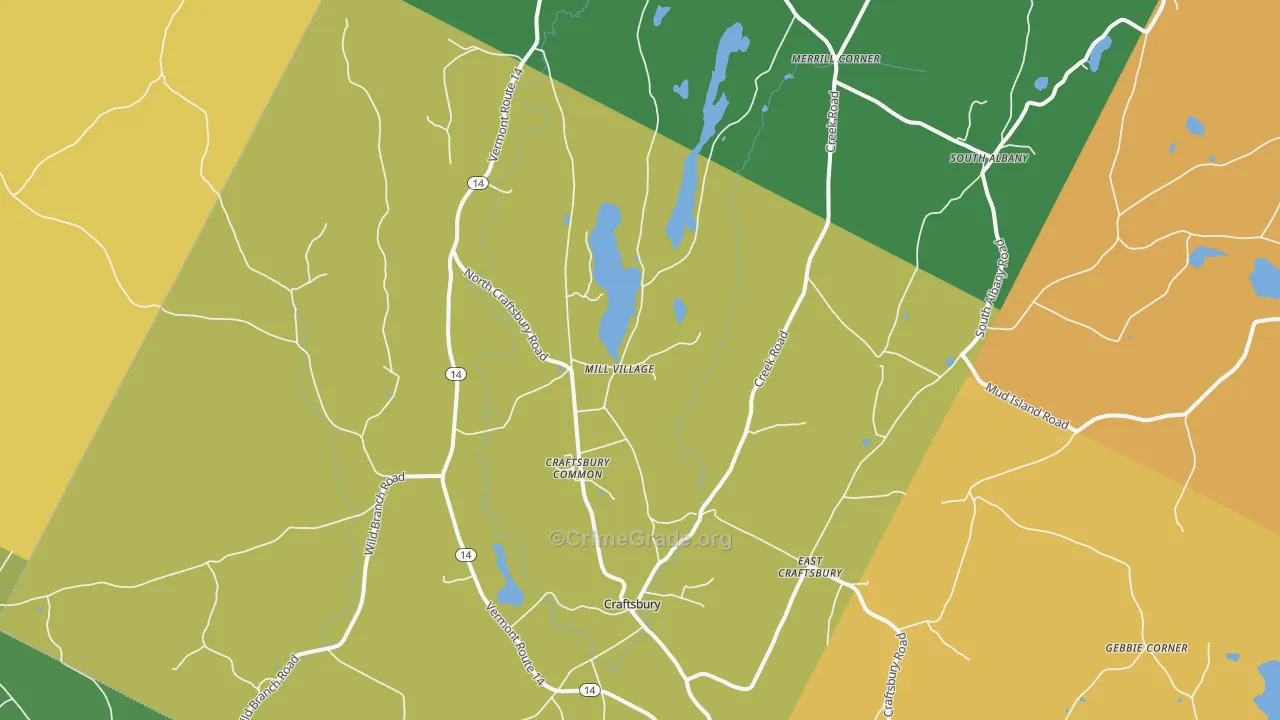 Craftsbury Common, VT Map of Vandalism Rates