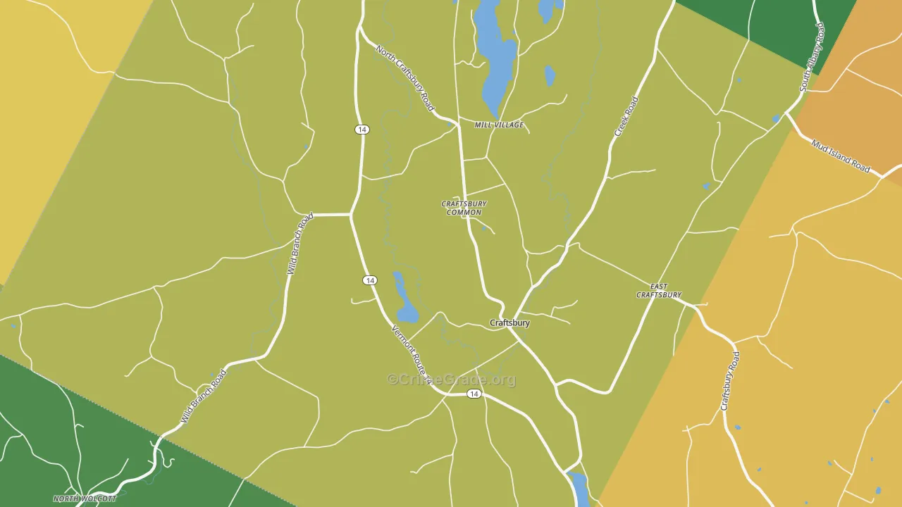 Craftsbury, VT Map of Vandalism Rates