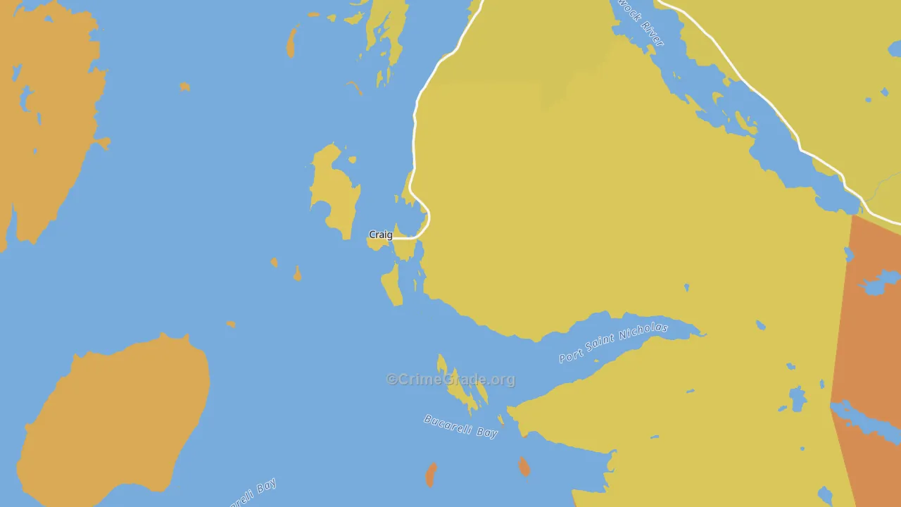 Craig, AK Map of Vandalism Rates