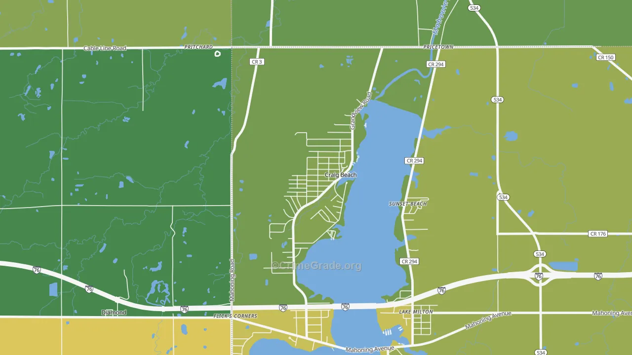 Craig Beach, OH Map of Vandalism Rates