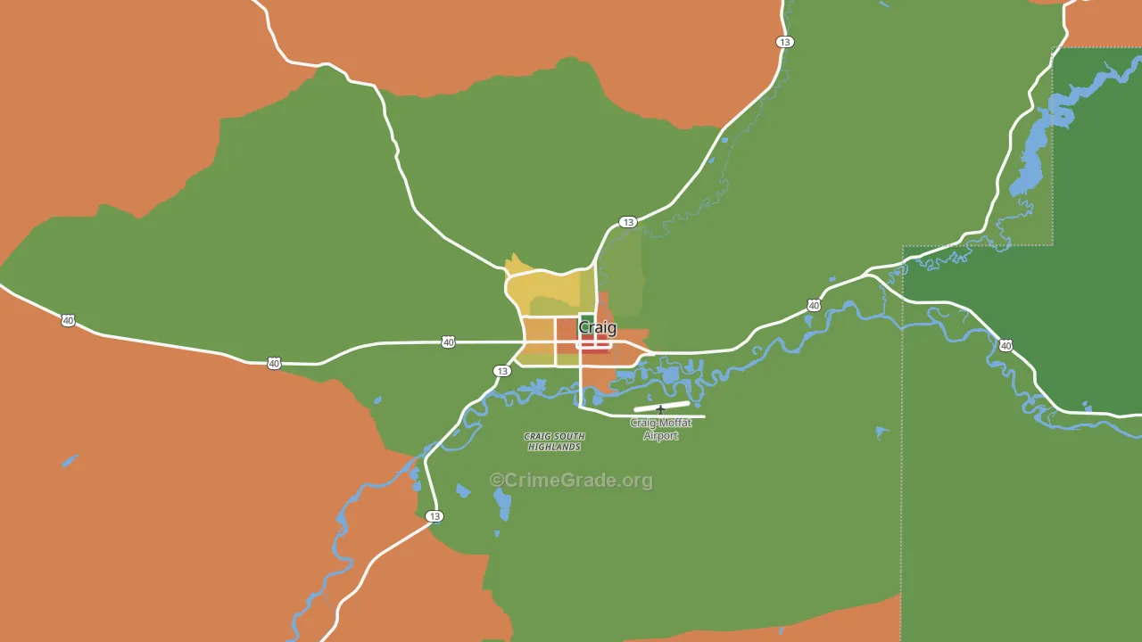Craig, CO Map of Vandalism Rates