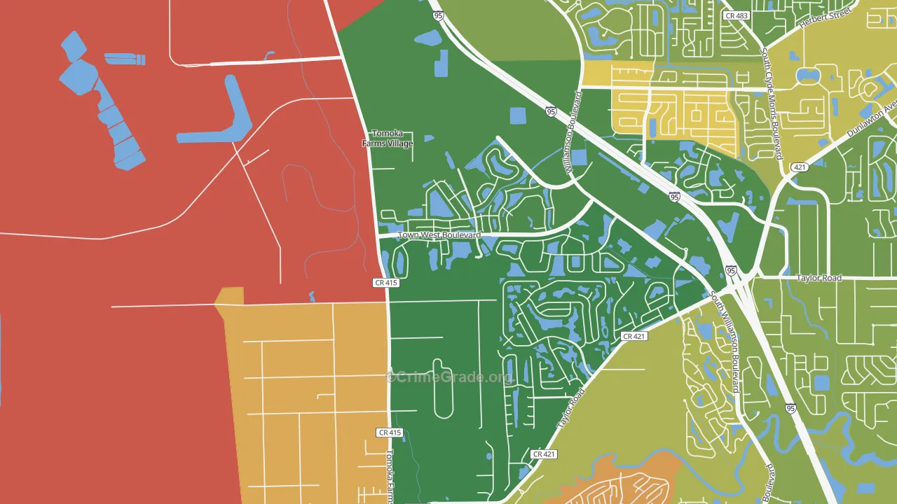 Craig Farms, Port Orange, FL Map of Vandalism Rates