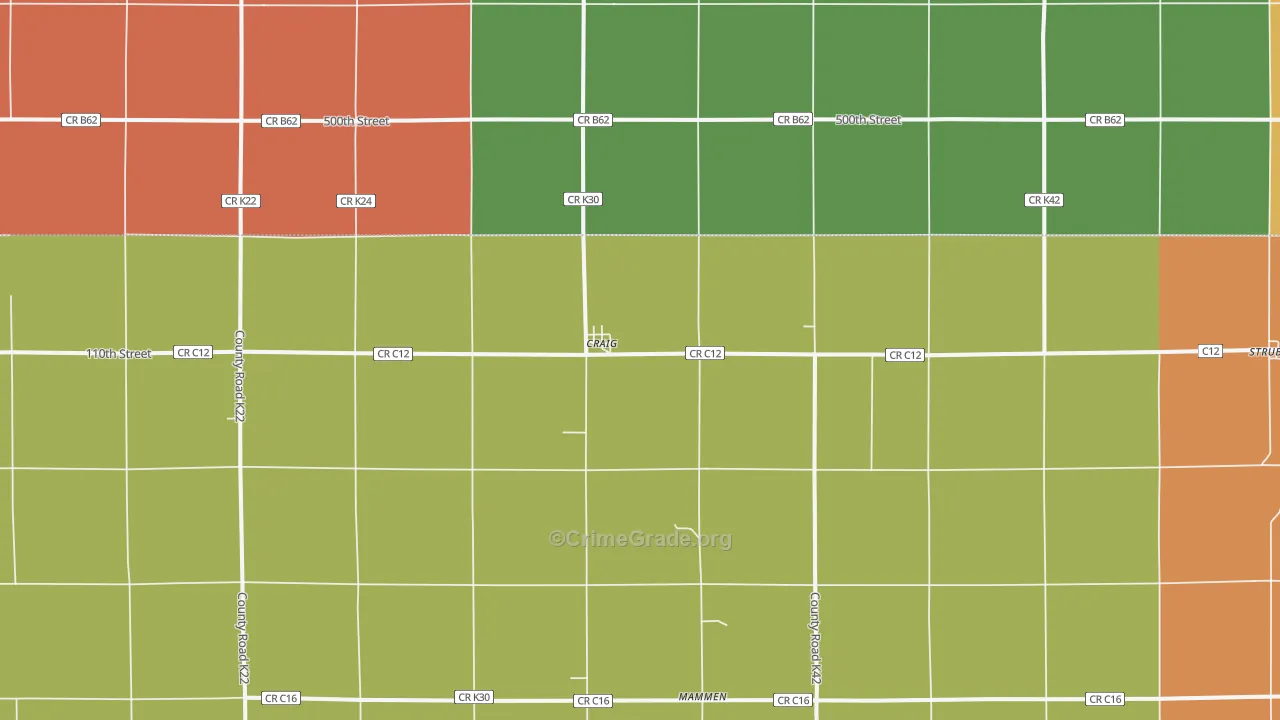 Craig, IA Map of Vandalism Rates