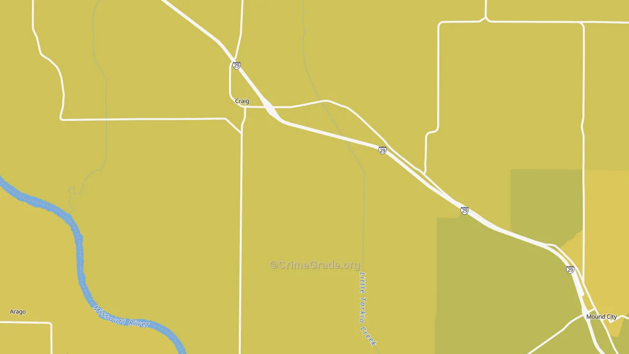 Craig, MO Map of Vandalism Rates