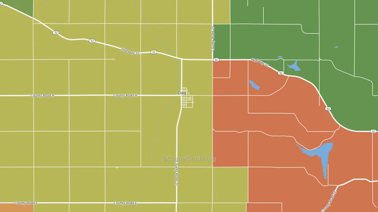 Craig, NE Map of Vandalism Rates