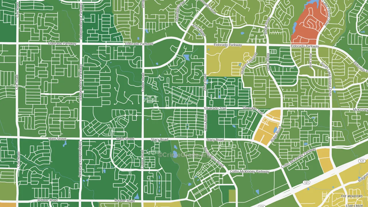 Craig Ranch North, McKinney, TX Map of Vandalism Rates