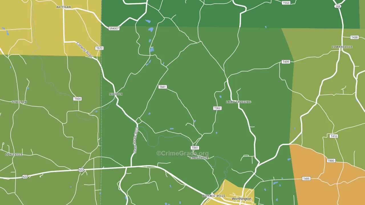Craigsville, PA Map of Vandalism Rates