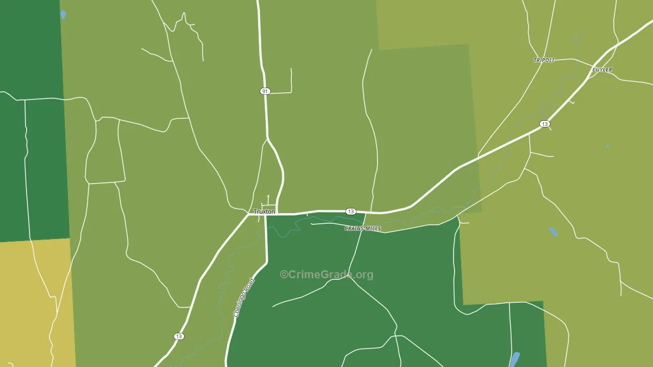 Crains Mills, NY Map of Vandalism Rates