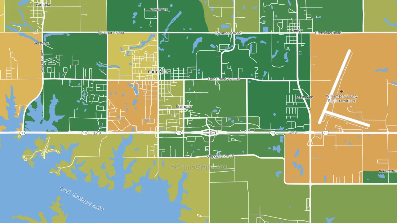 Crainville, IL Map of Vandalism Rates