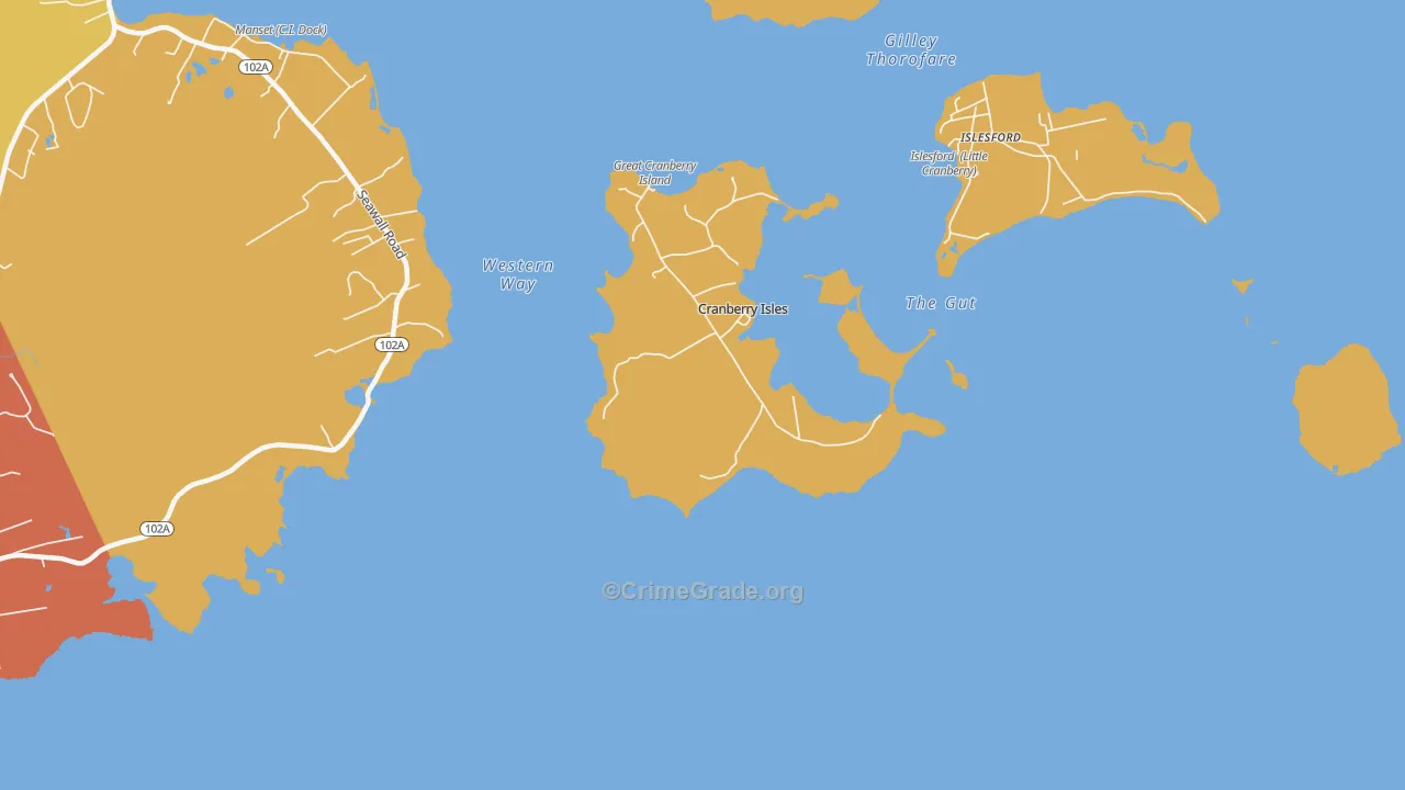 Cranberry Isles, ME Map of Vandalism Rates