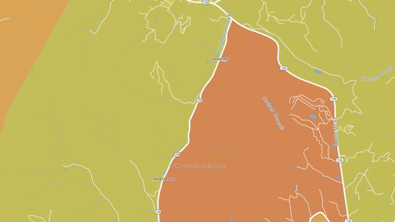 Cranberry, NC Map of Vandalism Rates
