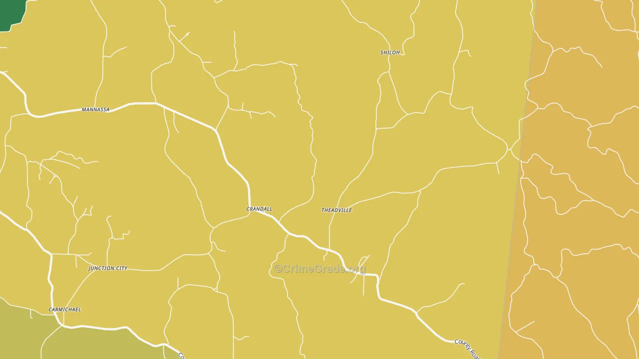 Crandall, MS Map of Vandalism Rates
