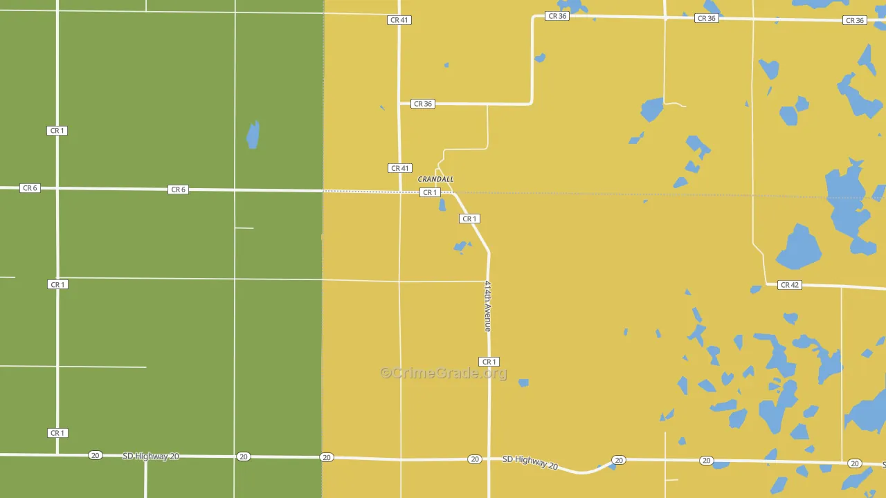 Crandall, SD Map of Vandalism Rates