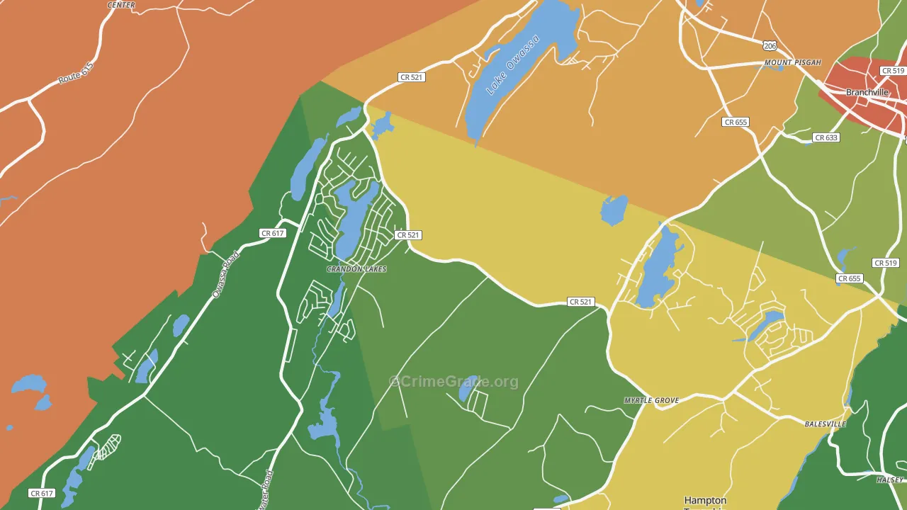 Crandon Lakes, NJ Map of Vandalism Rates