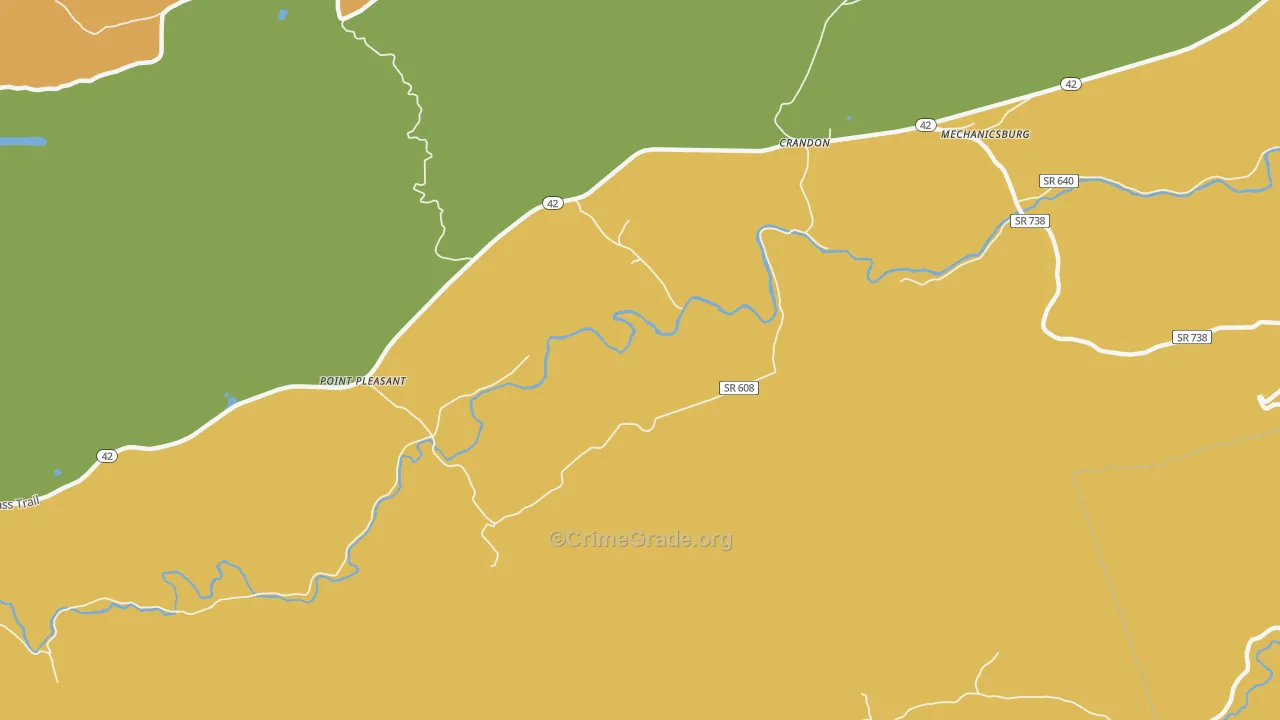 Crandon, VA Map of Vandalism Rates