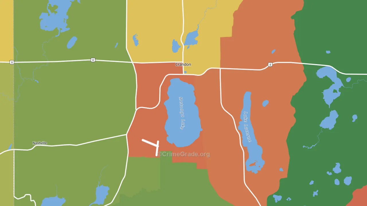 Crandon, WI Map of Vandalism Rates