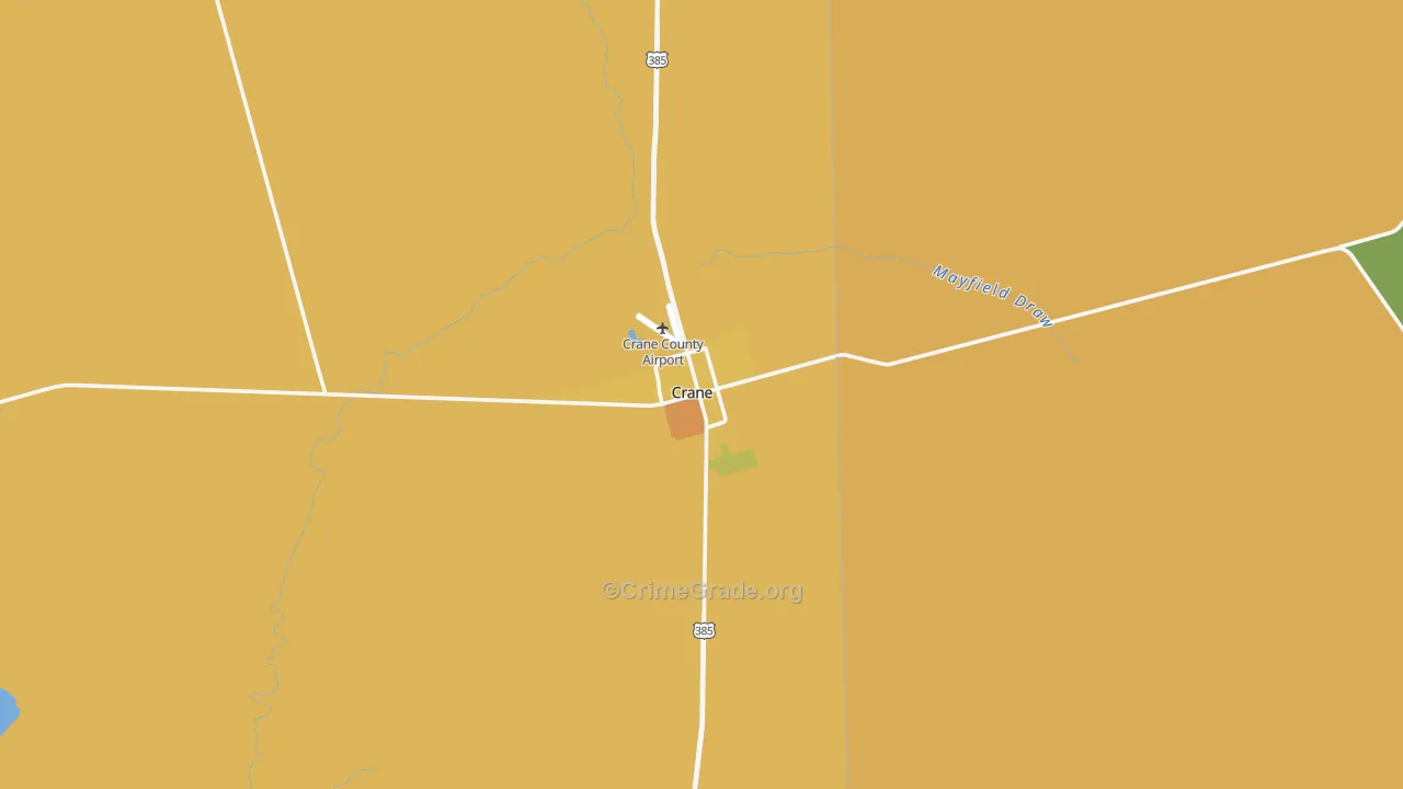 Crane, TX Map of Vandalism Rates