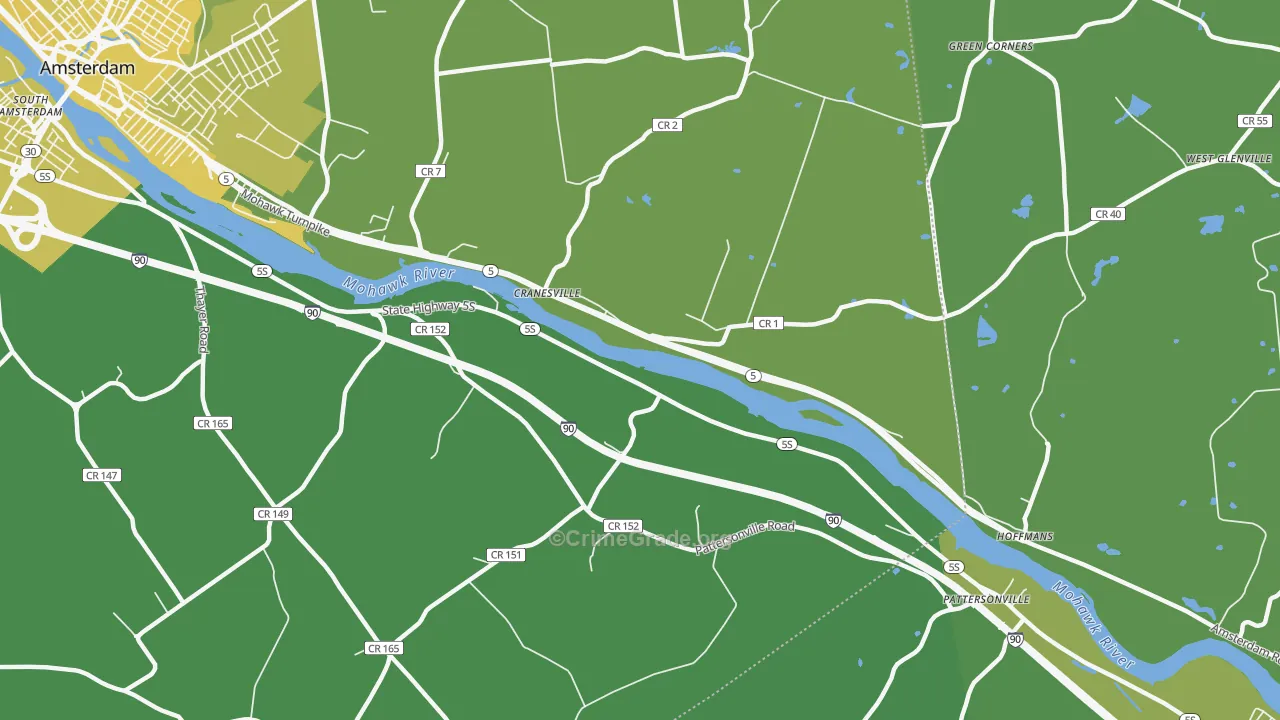 Cranesville, NY Map of Vandalism Rates