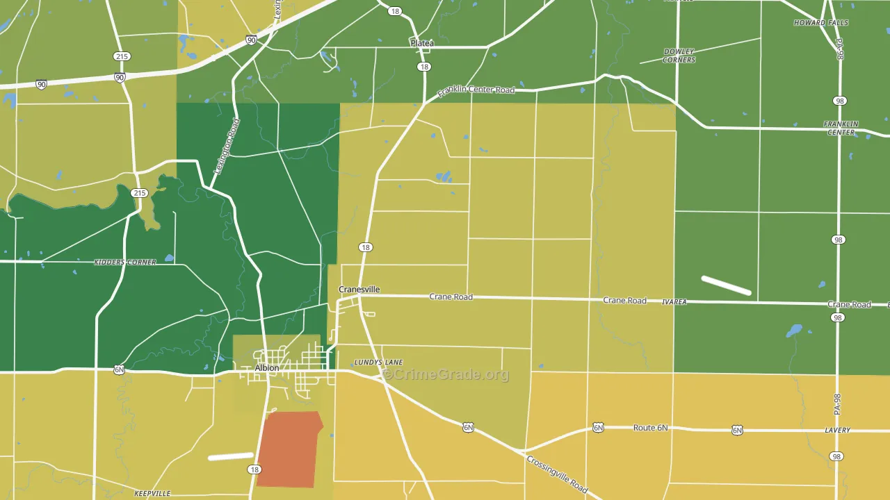 Cranesville, PA Map of Vandalism Rates