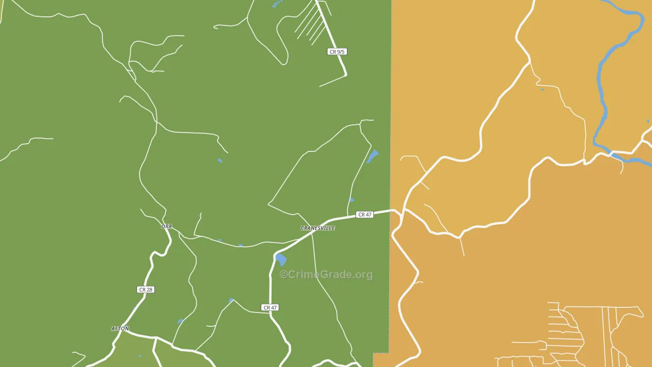 Cranesville, WV Map of Vandalism Rates