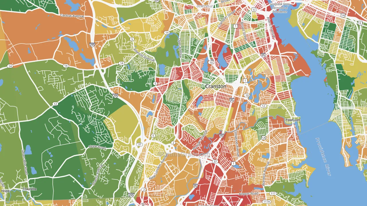 Cranston, RI Map of Vandalism Rates
