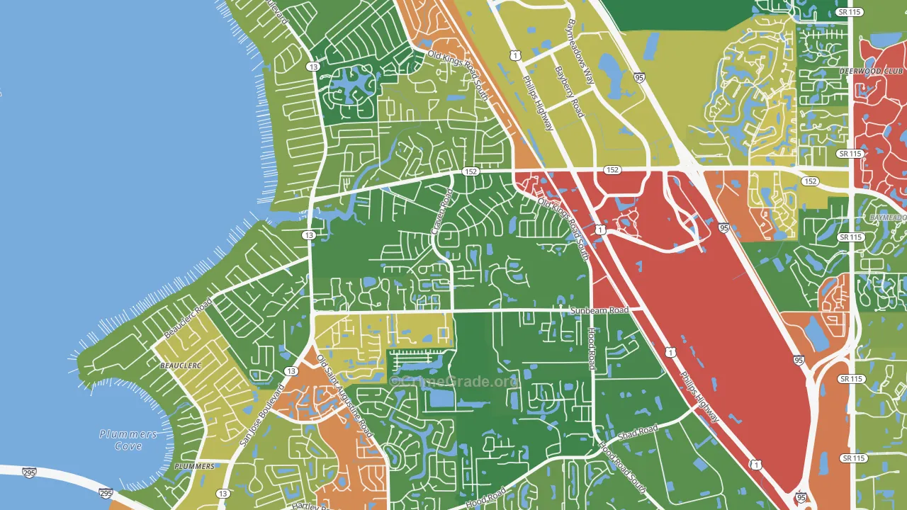 Craven, Jacksonville, FL Map of Vandalism Rates