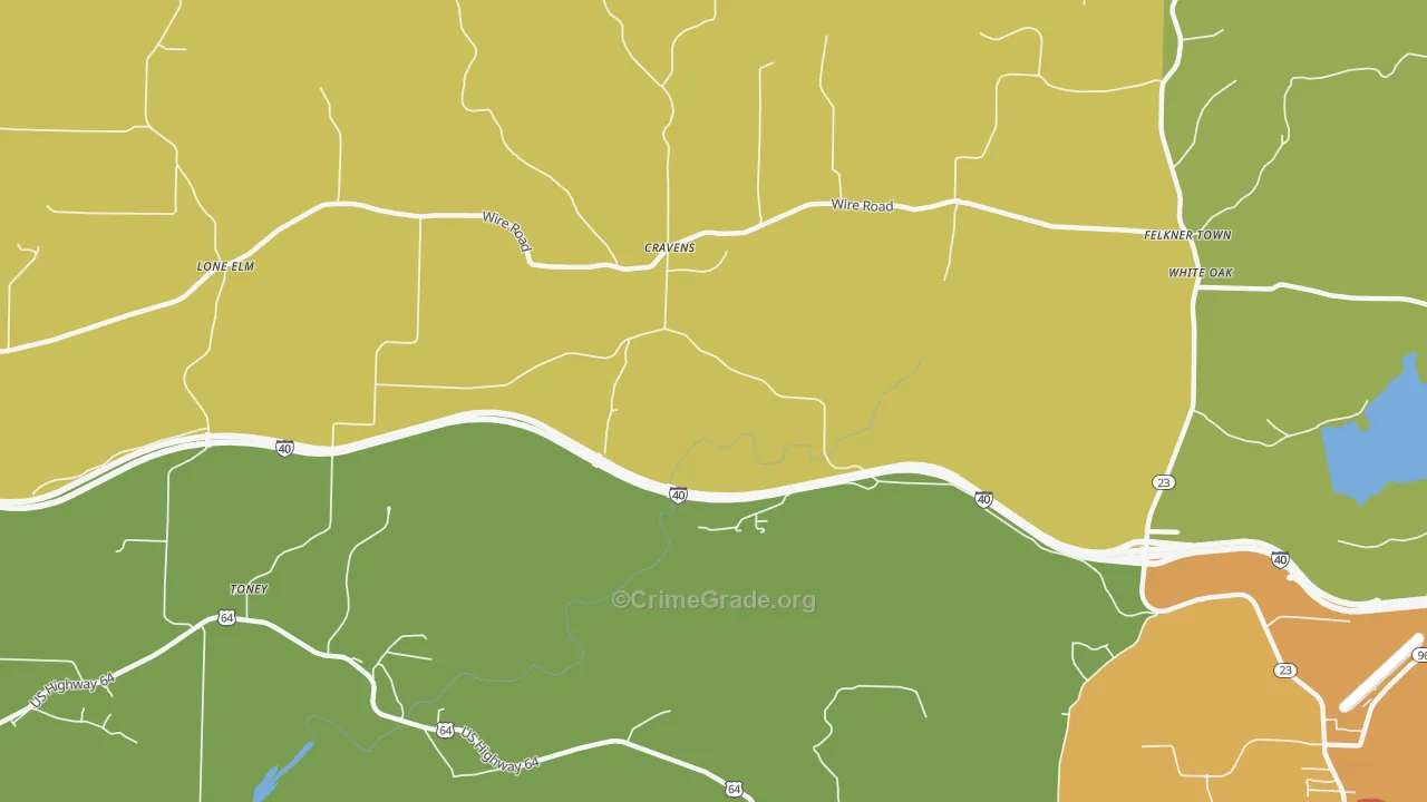 Cravens, AR Map of Vandalism Rates