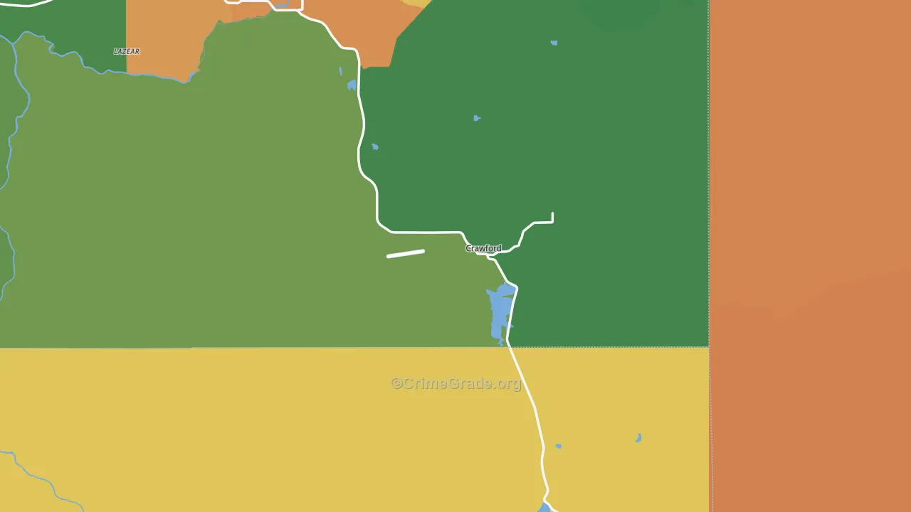 Crawford, CO Map of Vandalism Rates