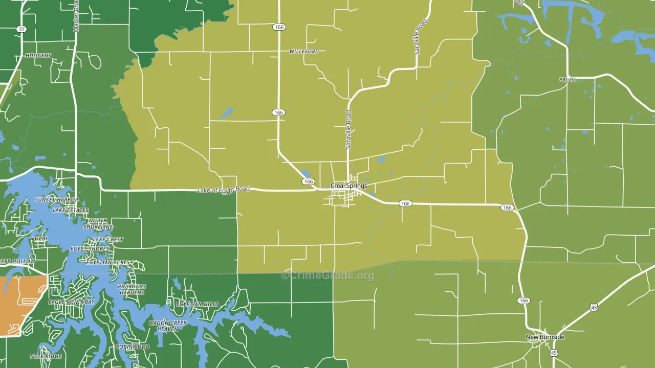 Creal Springs, IL Map of Vandalism Rates