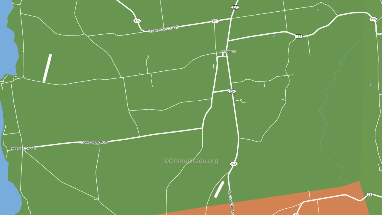 Cream Hill, VT Map of Vandalism Rates