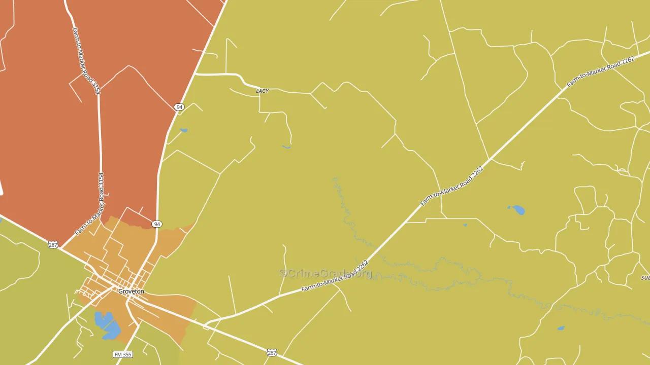 Crecy, TX Map of Vandalism Rates