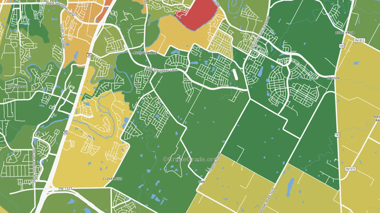 Creedmoor, TX Map of Vandalism Rates