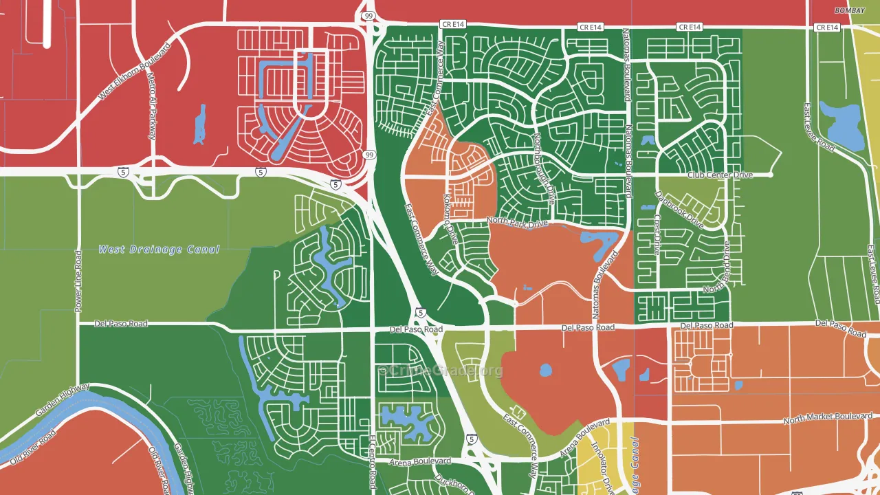 Creekside, Sacramento, CA Map of Vandalism Rates