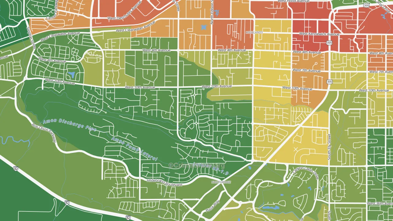 Creekstone, Kennewick, WA Map of Vandalism Rates