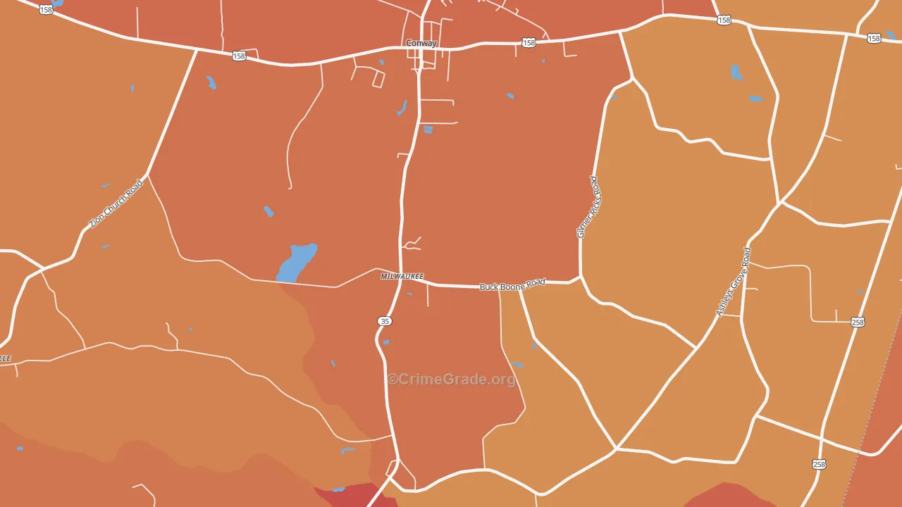 Creeksville, NC Map of Vandalism Rates