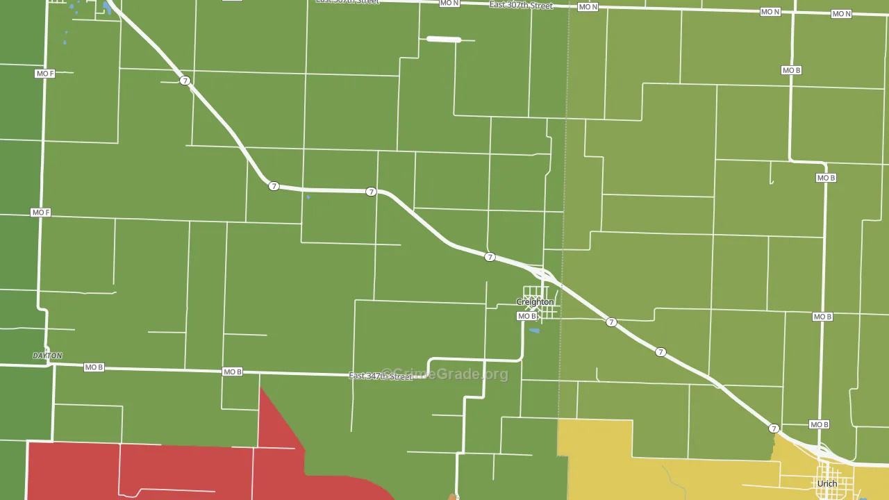 Creighton, MO Map of Vandalism Rates