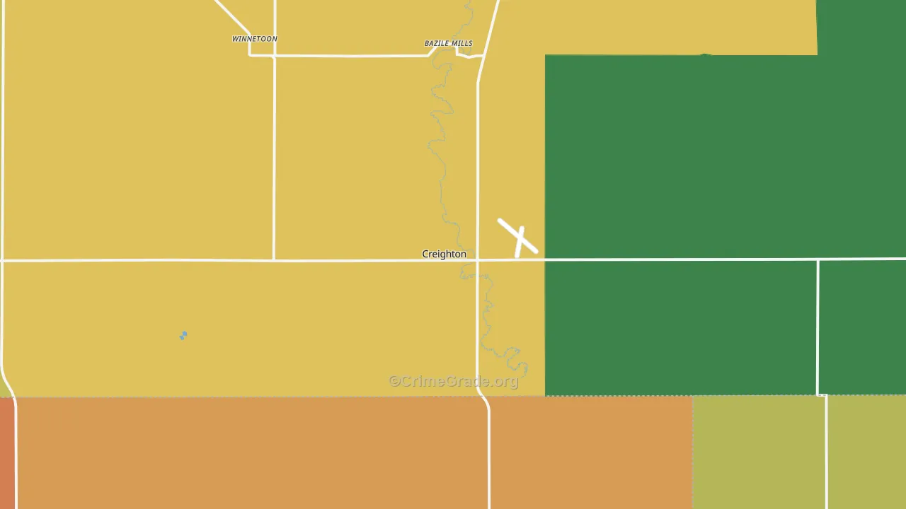 Creighton, NE Map of Vandalism Rates