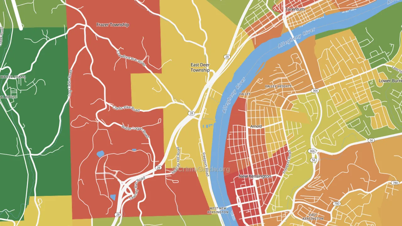 Creighton, PA Map of Vandalism Rates