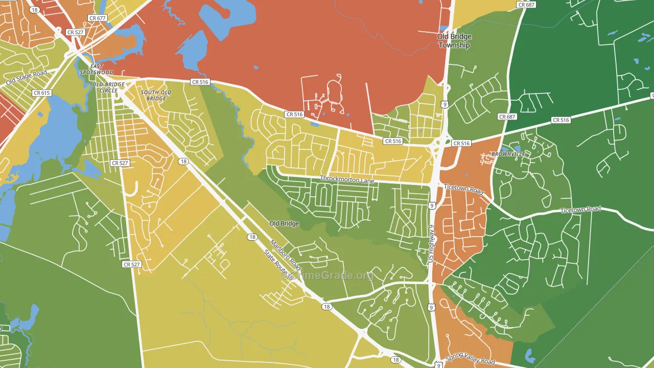 Creighton Village, Old Bridge, NJ Map of Vandalism Rates