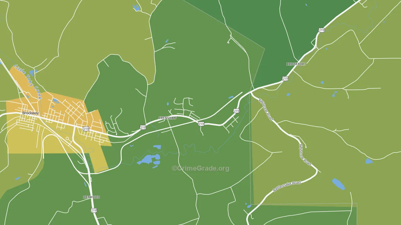 Crenshaw, PA Map of Vandalism Rates