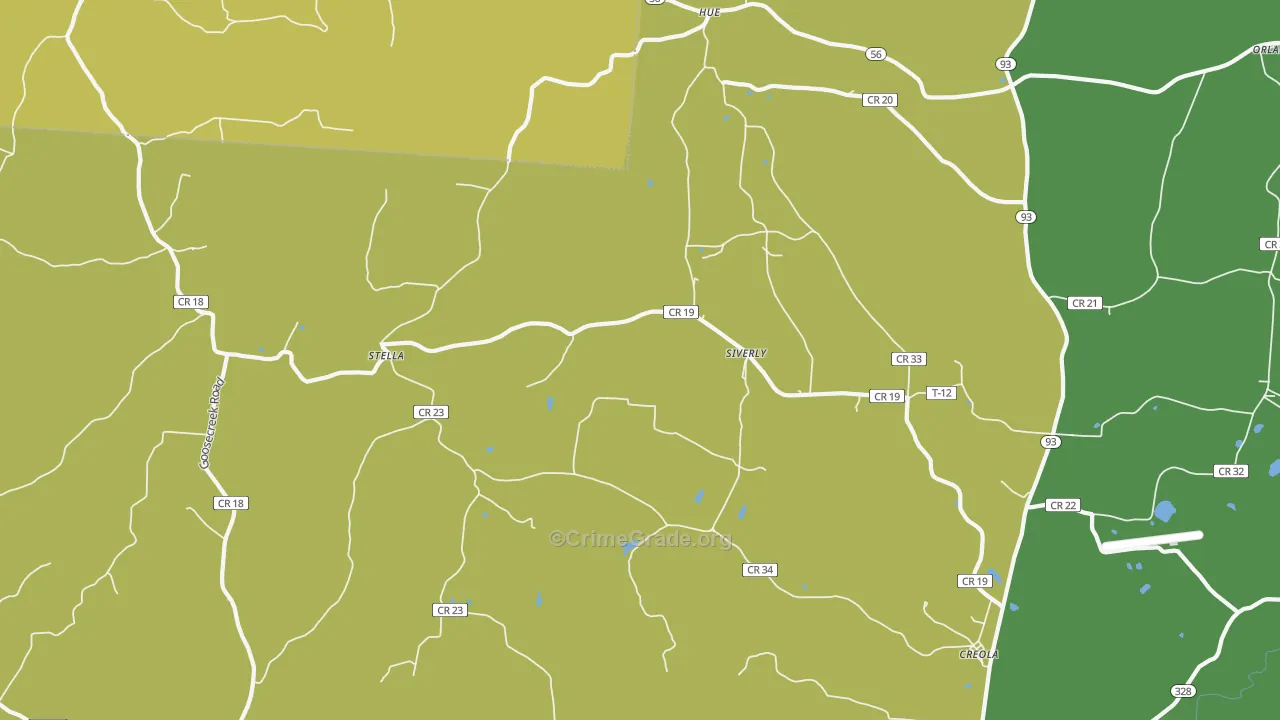 Creola, OH Map of Vandalism Rates