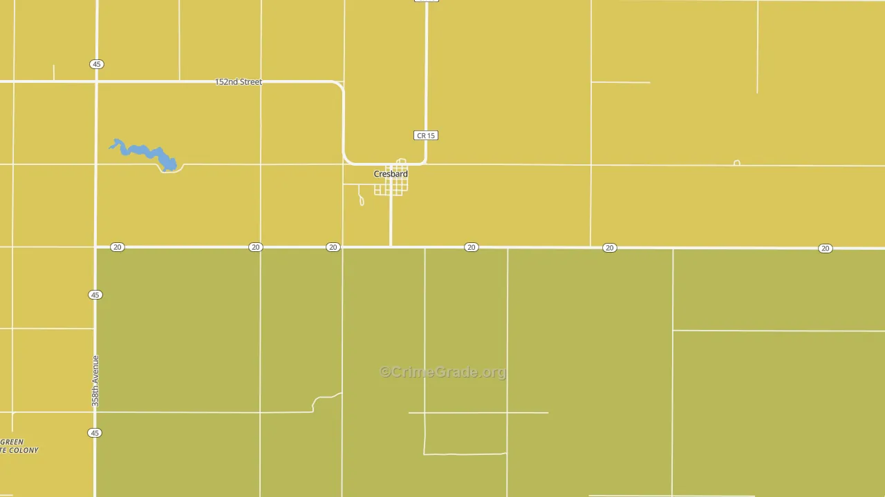 Cresbard, SD Map of Vandalism Rates