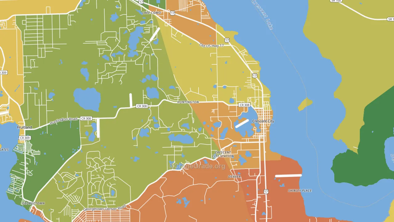 Crescent City, FL Map of Vandalism Rates