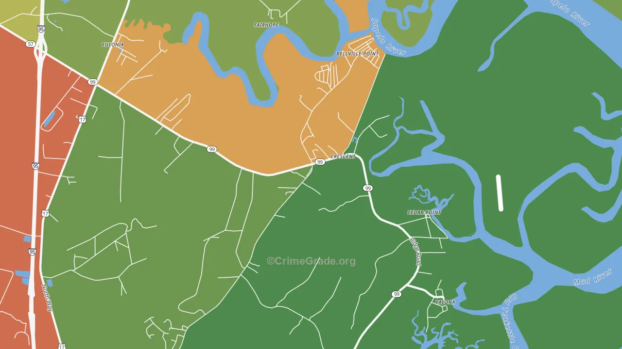 Crescent, GA Map of Vandalism Rates